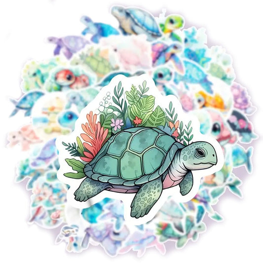 50pcs Turtle Vinyl Waterproof Stickers Packs - Kabukis