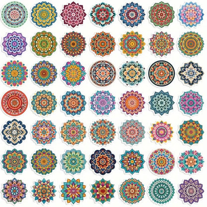 50pcs Vibrant Mandala Sticker Pack - Kabukis
