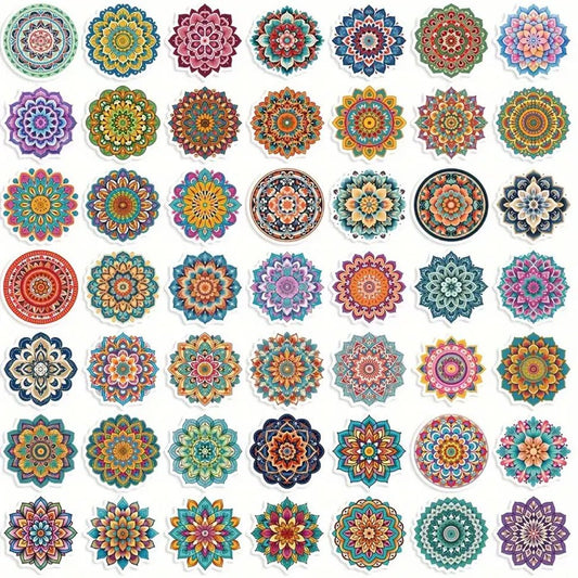 50pcs Vibrant Mandala Sticker Pack - Kabukis
