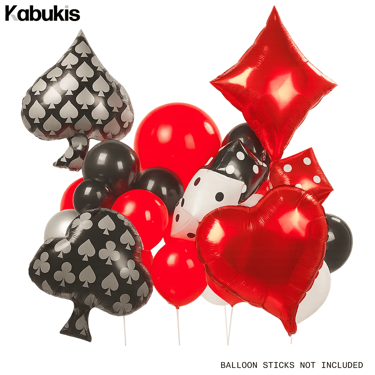 Kabukis 154 Piece Casino Vegas Party Balloon Arch Kit - Dazzling and Deluxe - Kabukis