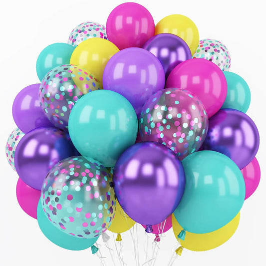 50 Pieces Vibrant Metallic Confetti Balloons - Celebrate in Color & Style - Kabukis