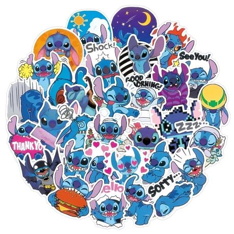 Kabukis 100pcs Waterproof Stitch Stickers - Fun & Creative Designs - Kabukis