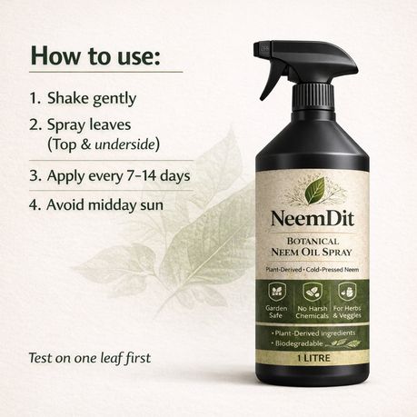 NeemDit Ready To Use Neem Oil Plant Spray 1L - Powerful Natural Care - Kabukis