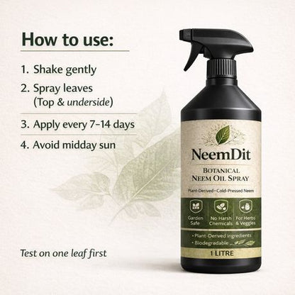 NeemDit Ready To Use Neem Oil Plant Spray 1L - Powerful Natural Care - Kabukis