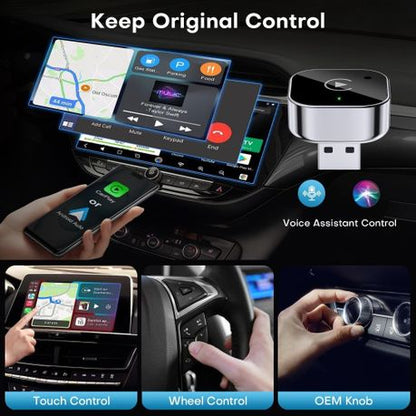 2 - in - 1 Wireless CarPlay & Android Auto Adapter,Fast Auto - Connect, No Delay - Kabukis