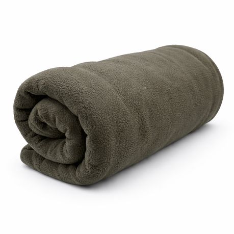 Camping Pet Plush Fleece Blanket - Cozy Comfort in Dark Olive 160x180 - Kabukis