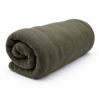 Camping Pet Plush Fleece Blanket - Cozy Comfort in Dark Olive 160x180 - Kabukis