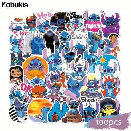 Kabukis 100pcs Waterproof Stitch Stickers - Fun & Creative Designs - Kabukis