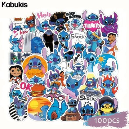 Kabukis 100pcs Waterproof Stitch Stickers - Fun & Creative Designs - Kabukis
