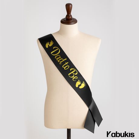 Kabukis 2 Pc Black Mom & Dad Baby Shower Sash Set - Elegant Party Must - Have - Kabukis
