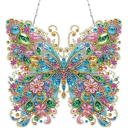 Butterfly 2D Acrylic Diamond Dot Painting Pendant - Elegant DIY Wall Décor - Kabukis
