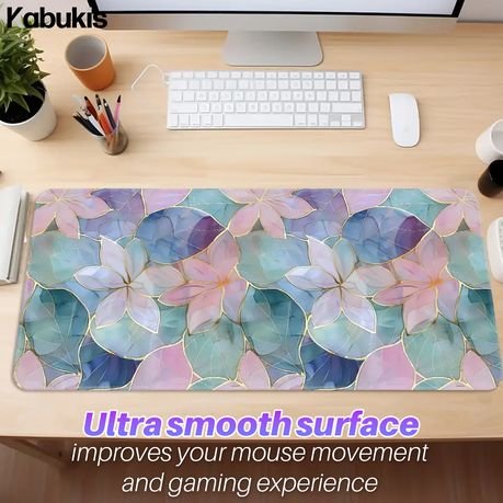 Elegant Floral Design Large Gaming Mouse Pad - Stylish Desk Mat Desk Pad - Kabukis