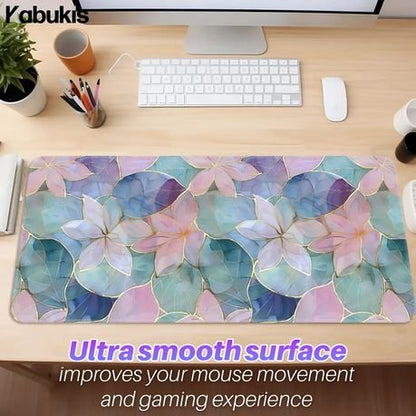Elegant Floral Design Large Gaming Mouse Pad - Stylish Desk Mat Desk Pad - Kabukis