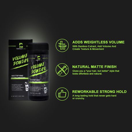 2pack 30g Strong Hold Texture & Volume Powder - Matte Root Lift for Men - Kabukis
