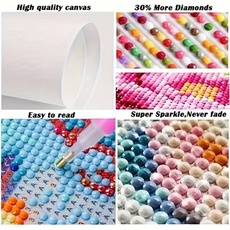 DIY Diamond Dot Art Painting Set - African Elephant Sunset Scene - Kabukis