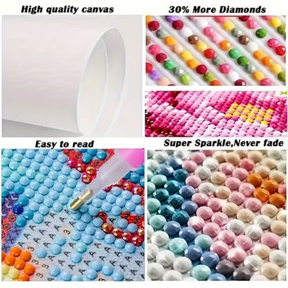 DIY Diamond Dot Art Painting Set - African Elephant Sunset Scene - Kabukis