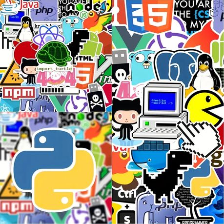 50pcs Programmer Software Stickers Pack - Waterproof, Coding & Graffiti Fun - Kabukis