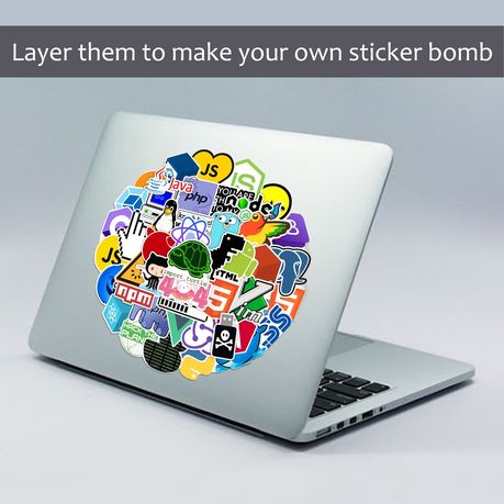 50pcs Programmer Software Stickers Pack - Waterproof, Coding & Graffiti Fun - Kabukis