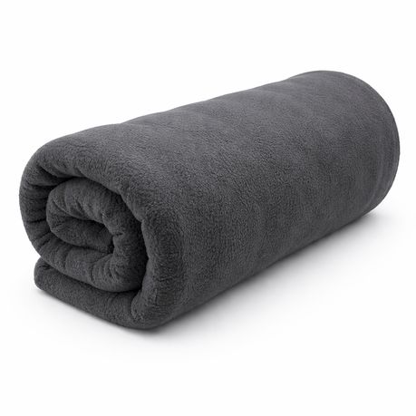 Camping Pet Plush Fleece Blanket - Cozy Comfort in Charcoal Grey 160x180 - Kabukis