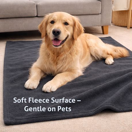 Camping Pet Plush Fleece Blanket - Cozy Comfort in Charcoal Grey 160x180 - Kabukis