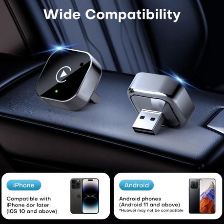 2 - in - 1 Wireless CarPlay & Android Auto Adapter,Fast Auto - Connect, No Delay - Kabukis