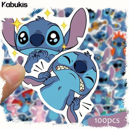 Kabukis 100pcs Waterproof Stitch Stickers - Fun & Creative Designs - Kabukis