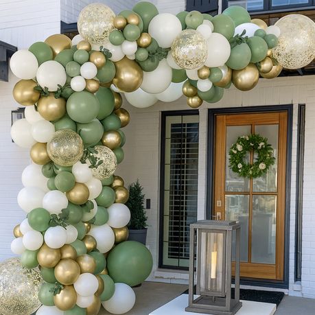 128pcs Sage Green Balloon Arch Garland Kit - Wedding & Birthday Backdrop - Kabukis