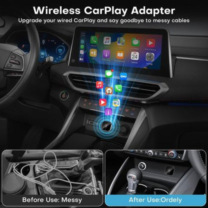 2 - in - 1 Wireless CarPlay & Android Auto Adapter,Fast Auto - Connect, No Delay - Kabukis