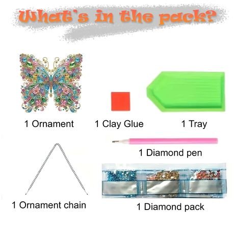 Butterfly 2D Acrylic Diamond Dot Painting Pendant - Elegant DIY Wall Décor - Kabukis