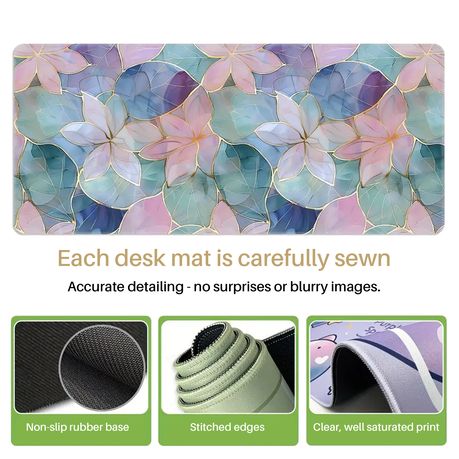 Elegant Floral Design Large Gaming Mouse Pad - Stylish Desk Mat Desk Pad - Kabukis